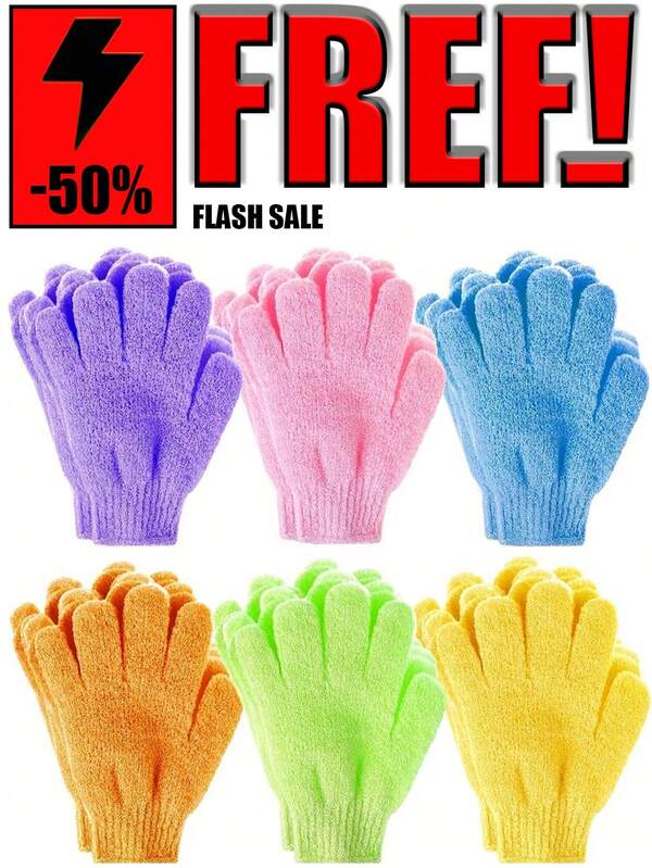 6pcs Bath Exfoliating Gloves, Reusable Shower Mitts For Scrubbing, Back Scrubber, Massage And Body Exfoliation, Body Cleansing Accessories,1/2/3/4/8/10/20/30/40pcs,For Bath, Face, Spa, Hand Wash, Deep Dead Skin Wash