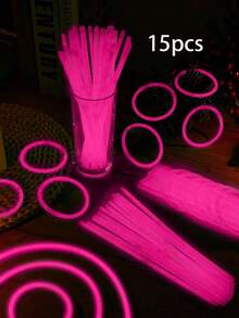 15/50/100支装粉色荧光棒。这些是能在黑暗中发光的照明产品，适合用作装饰照明。它们可持续发光8-12小时，并能发出明亮的光。 - 粉色 - 查看 8