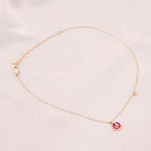 1 Pc Stylish & Retro-Style Red Copper Collarbone Chain 925 Silver Pendant Necklace For Women, A Personalized EMPORIO ARMANI Stainless Steel Rose Gold Necklace. Suitable For Individual Wear, Daily Use, And Shirt Matching. The Ideal Gift Choice