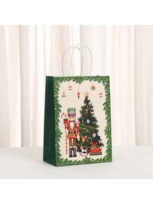 6/12/18 piezas, Bolsa de tela con estampado de Cascanueces, Bolsa de regalo para fiesta de Navidad, Bolsa de papel kraft con dibujos animados, Suministros para fiesta de Navidad - Multicolor - Ver 5