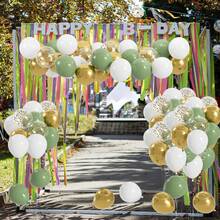 20/40pcs White, Green & Gold Balloon Set, 10inch Latex Balloons Perfect For Weddings, Birthdays, Anniversaries, Graduations & More - Multipurpose Indoor Celebration Decor, Birthday Balloons - Multicolor - View 2