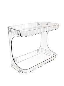 1pc 2-Tier Makeup Storage Box, Beauty Care Assistant, Skincare, Body Wash, Sunscreen Storage Box, Vanity Organizer Basket, Bathroom Storage Rack, Bottle Organizer Rack, Mother's Day Gift, Home Decor, Back To School Supplies