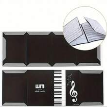 6-Page A4 Music Score Holder - 3 Fold PP Plastic, Black, With Piano Keyboard & Music Note Design - Ideal For Band Performance, Teachers & Music Class, Student Music Gift, Piano Score Clip, Piano Accessory, Reduce Page Turning, Durable Waterproof, Multipurpose, Suitable For Musicians Practice, Performance, Band Supplies, Musical Instrument Accessories, Outdoor Activities, Office Supplies, Piano Gift, Birthday Gift, Gift For Her, Gift For Him - Multicolor - View 7