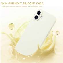 适用于三星 Galaxy S25 Ultra 和 13/16 Pro Max/11 的液态硅胶手机壳，也适用于 A06/A16/A26/A36/A56/A15/A35/A55 等型号。 - 白色 - 查看 2