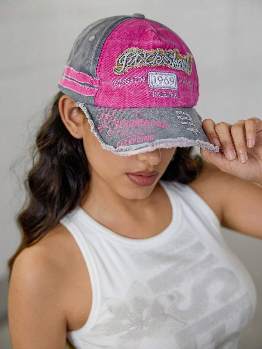 DareSee 1pc Letter Slogan Embroidery Print UV Protection Sports Baseball Cap, Casual Couple Hats, Fashionable For Everyday Commute, All Seasons Halloween Christmas Gifts