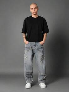 Melrose Avenue Los Angeles Crop T-Shirt Urban Streetwear Script Logo Back Print Casual Summer Lightweight Top Boxy Style Hip Hop Fashion Downtown Culture-Unisex Comfortable Retro Cotton T-Shirt-L91 - 黑色 - 查看 6