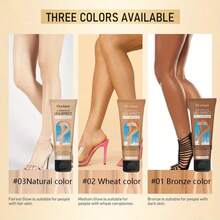 OceAura 3pcs Leg Makeup Cream With Airbrush Effect - Waterproof & Long-Lasting Leg Foundation In 3 Shades (Natural Glow, Wheat Glow, Bronze Glow), Smooths Imperfections, Evens Skin Tone, Lightweight & Moisturizing Formula, For Flawless Legs And BodyHighlight - Black - View 2