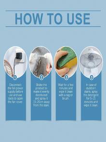 Spray de limpieza para ventiladores - Agente de limpieza simple para cubiertas de ventiladores, sin necesidad de desmontar o lavar. Adecuado para ventiladores eléctricos y aires acondicionados. Elimina fácilmente la suciedad y mantiene los ventiladores limpios. - Multicolor - Ver 3