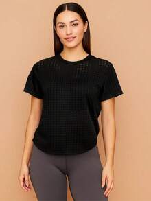 Blusa Deportiva Mujer Calada Catarina Cruzada en Espalda + Top Integrado - Negro - Ver 1