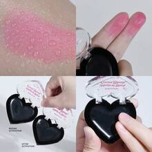 LAKERAIN Black Fairy Thermochromic Blush, Natural Long-Lasting Pigmented Multi-Use Cream Blush, Gothic Face Makeup For Halloween, Masquerade, Costume Party - đen - Xem 11