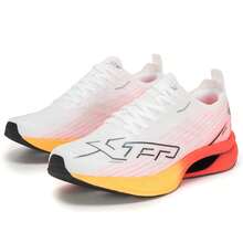 XTEP Lekkie buty do biegania 9.0 PRO, Bounce-Back, męskie buty sportowe i fitness, 875219110070 - Klasyczny biały/laserowa czerwień - Zobacz 3