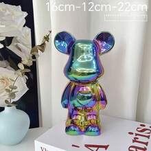 1pc High-End Aggressive Bear Figurine, Home Office Living Room Cabinet TV Stand Foyer Decor Piggy Bank - Multicolor - View 16