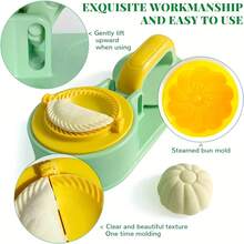 1Pc Heavy-Duty 3-In-1 Dumpling Press - Features An Easy-Clean Green Base And Strong Handles For Homemade Dumplings, Pierogi, And Spring Rolls - Perfect For Chinese, Eastern European, And Asian Cuisines - Essential For Holiday Cooking (Halloween, Christmas, Thanksgiving, Easter, ) - Safety And Durability - Green - View 5