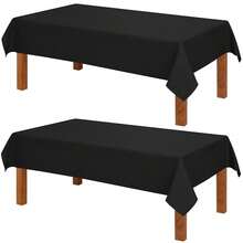 2 Pack Faux Linen Square Tablecloth - Wrinkle And Stain Resistant Washable Table Cloth For Kitchen Dining Room Holiday Table Cover For Party Dinner, Black, 70 X 70 Inch - Black70x702Pack - View 1