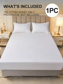 South Life 1pc Waterproof Fitted Sheet, Soft Terry Cloth Waterproof Mattress Protector, Breathable & Noiseless Knitted Fitted Sheet For Bed Mattress Cover With Deep Pocket For Home Hotel Bedroom, School Bedding Dorm Essentials, Fits Twin/Full/King/Queen Size Bed, For All Season, Without Pillowcase, Fathers Day Gift, Birthday Decorations, Grad Party Decor, Fathers Day Decor, Graduation Gift, Birthday Gift - trắng - Xem 2