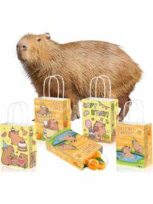 12/24个装水鼠礼品袋，适合儿童水鼠主题派对，带提手糖果纸袋，适用于生日派对、婴儿派对、生日、返校季、圣诞节、派对回礼袋 - 彩色 - 查看 6