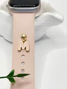 1pc Diamond Encrusted 26 English Letter Charm, Suitable For Silicone Watch Band Decoration - one-size - View 55