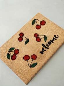 40x60 厘米天然椰棕门垫，采用耐用的 100% PVC 背衬 - 防滑、防尘刷表面 - 18-22 毫米厚耐用垫子，适合室内和室外使用，土耳其制造 - 紅色 - 查看 2