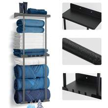 Bathroom Towel Storage Wall Mounted Towel Rack, 3-Layer Bathroom Decor Aesthetic Towel Racks For Bathroom Bath Towel Storage - Black - màu đen - Xem 3