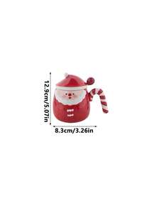 1 件圣诞老人陶瓷杯，高品质家用咖啡杯，创意圣诞杯带手柄和盖子，实用礼品杯，适合女性、朋友、办公室、家庭、机场、客厅，红色 - 彩色 - 查看 11