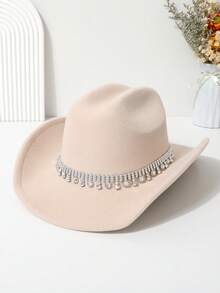 1pc Unisex Denim Cowboy Hat With Unique Water Drop Crystal Decoration Belt, Suitable For Wedding, Party, Vacation, Spring/Summer, Versatile Style For Men And Women - Multicolor - View 22