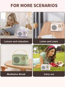 Altavoz Bluetooth portátil y inalámbrico vintage, compatible con reproducción USB/tarjeta TF, altavoz pequeño y creativo de alta calidad, opción de regalo ideal