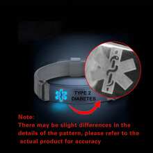 1pc Stainless Steel Medical Alarm Bracelet, Diabetes Bracelet, Medical Warnings, Type 1 Diabetes, Outdoor First-Aid Wrist Strap, Made Of Silica Gel, Comfortable To Wear And Skin Friendly(Luminous Style And Regular Style (With No Special Remarks For Regular Models) - Multicolor - View 12