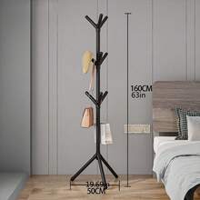 1pc Luxury Minimalist Floor Standing Coat Rack, Simple Single Rod Hat Rack And Tree-Shaped Vertical Clothes Hanger For Bedroom And Hallway, Space-Saving Entryway Organizer With Easy Assembly, Modern Scandinavian-Inspired Design, Multi-Use Display Stand For Coats, Hats, Scarves And Bags, Decorative Accent For Small Apartments, Dorm Rooms, Guest Rooms, Seasonal Holiday-Ready Home Styling And Gift-Ready Packaging - Multicolor - View 7