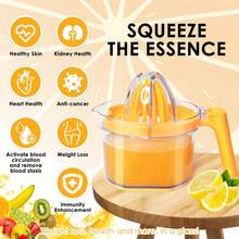 CRENOVA Citrus Juicer 4-In-1 Manual Juicer, Multifunctional Hand Juicer, Lemon Lime Squeezer With Comfortable Grip Handle, 21-Ounce Capacity Orange Juicer (ORANGE) - trái cam - Xem 2
