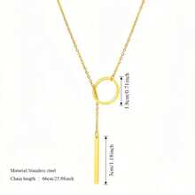 Elegant Minimalist Women'S Necklace - 18K Golden Plated Stainless Steel Pendant, Delicate Chain With Smooth Edges, Dainty Everyday & Formal Jewelry, Valentine's, Year-Round Wear - Versatile Her - Vàng - Xem 6