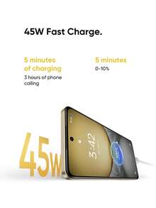 Realme C75 解锁手机 8GB+128GB/8GB+256GB 全球版，4G LTE，安卓 14 智能手机，50MP 摄像头，5828mAh 大容量电池，45W 快速充电，闪电金 - 金色 - 查看 7