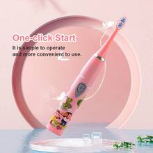 Cepillo de dientes eléctrico, cepillo de dientes eléctrico para adultos con 3 cabezales de cepillo, diseño ergonómico, adecuado para uso en el hogar, viajes y uso diario - Azul - Ver 6