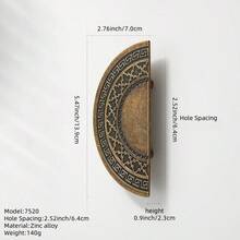 1 件复古铜 T 形圆线简约奢华家具把手、橱柜门拉手、抽屉旋钮、单孔，含安装螺丝 - 銅色 - 查看 16