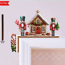 1pc Christmas Door Frame Decoration - Christmas Nutcracker Ornaments Wooden Ornament,Door Corner Decoration,Festive Wall Accents For Indoor, Living Room, Bedroom, Office - No Electricity Needed, Ideal For Holiday Gifts And Seasonal Wall Decor