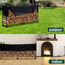 Leñero para exterior de 2,5 m con tapa, 1/2 cuerda de leña, resistente y funda impermeable para chimenea y patio. Leñero de 254 x 120 x 35 cm para exterior e interior. - 8,5 pies - Ver 3