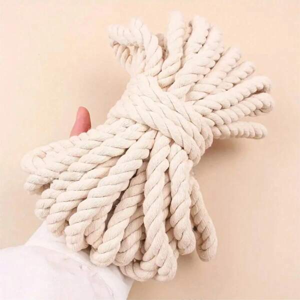 10mm x 4,3 m natürliches Makramee-Seil, 3-fach gedrehte Kordel für Wandbehänge, Pflanzenhänger, Basteleien, Geschenkverpackung und Hochzeitsdekoration