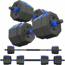 ANNA TOSANI Kit Mancuernas 2 en 1 Multiuso Múltiples Opciones 10 15 20 30 40Kg para Entrenamiento de Ejercicio en el Gimnasio en Casa Ejercicio de Todo el Cuerpo Agarra antideslizante - Azul10KG - Ver 1