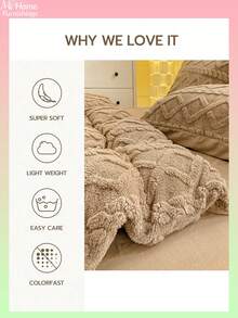 3pcs Taupe Velvet & Taupe Plush Bedding Set, Includes 1 Duvet Cover & 2 Pillowcases, Soft & Comfortable Home Textile, Available In Multiple Colors, Suitable For Dorm, Simple & Fashionable Bedroom Decor, Machine Washable, Fluffy & Soft Duvet Cover Set - Coffee Brown - View 5