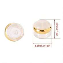 10Pcs Gold Edge Round Ear Plugs Unisex Simple Style ABS Resin Design Comfortable Ear Accessories For Daily Wear Gift Giving Halloween Christmas And Special Occasions - Vàng - Xem 3
