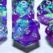 7 Piece Resin Dice Set, Suitable For Christmas Thanksgiving Gift Supplies Decoration Ramadan And Easter Board Game Desktop Dice, Hand Role-Playing Polyhedral Dice, RPG Dice Birthday Gift Holiday Party