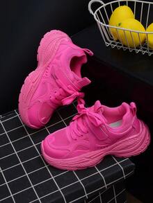 1 Pair Spring Autumn Soft Sole Non-Slip Hook And Loop Casual Sports Shoes - Hot Pink - View 6
