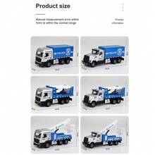 Alloy Construction Vehicles, Fire Truck Toys, Construction Crane Toy Series, Excavator, Mixer Truck, Bulldozer, Forklift, Dump Truck, Vehicles, With Lights And Sounds, Suitable As Birthday Gifts For Toddlers, Kids, Boys And Girls - Multicolor - View 13