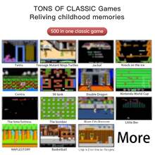Byteuni 500合1复古掌上游戏机，1020mAh电池，2.4英寸大屏幕，内置500款经典FC游戏，包含手柄，即插即用，支持电视连接，单机/双人模式 - 彩色 - 查看 5