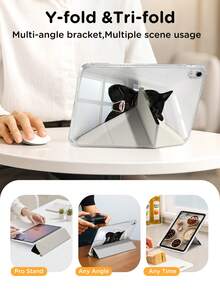 1pc Cool Coffee Cat Dual-Sided Acrylic Transparent Crystal Backboard Shockproof Sleep/Wake Tablet Case Compatible With IPad (A16) 11th Gen 11-Inch 2025 Case, IPad 9th/ 8th/ 7th Generation 10.2 Inch Case, 3+Y Fold Anti-Bend, Built-In Pencil Slot, Perfect Daily Protection - Multicolor - View 10