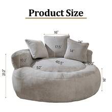 Giant Bean Bag Chair For Adults, Teddy Fabric Upholstered Loveseat Lazy Sofa With Storage Pocket And High-Density Memory Foam Padding, For Home Office, Living Room, Bedroom, Apartment, No Assembly Needed - Xám - Xem 9