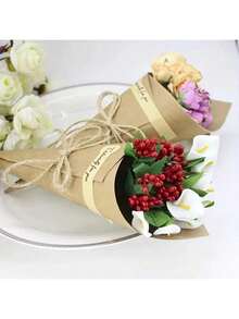 25 /50 /100pcs, Halloween Wrapping Paper, Flower Wrapping Paper, Kraft Paper Bouquet Card Paper, Festive Gift DIY Packaging Supplies, Multi-Purpose Gift Wrapping Paper - Brown - View 4