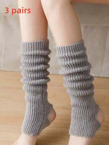 1 Pair Women's Autumn/Winter Knitted Leg Warmers, Warm ,Ankle , Suitable For JK Style, Academy, Ballet Dance, Cozy - Multicolor - View 15