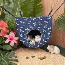 Small Animal Hideaway& Hammock, Cozy House With Roof For Small Pets To Sleep And Hide - Washable Pet Cave& Hideout Corner, Hanging Hammock Hideout Bed, Cage Accessories For Guinea, Hamster, Rat, Glider, Squirrel, Ferret, Kitten, Squirrel, Chinchilla