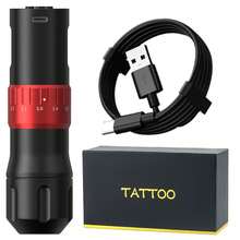 1 Stück T-REX Kabellose Tattoo Maschine mit 7 Hubarten, einstellbar, 1600mAh wiederaufladbarer Akku, bürstenloser Motor Tattoo Stift