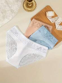 6PCS, Sexy Lace Panties, Stretch Underwear, Soft And Breathable Full Coverage Panties, Women's Lingerie & Underwear - Nhiều màu - Xem 9